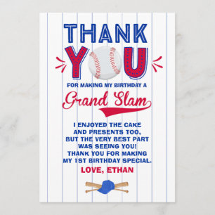 Remerciements Anniversaire de base-ball de carte de