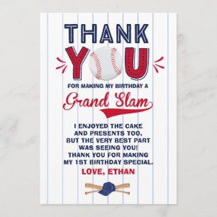 Remerciements Anniversaire de base-ball de carte de