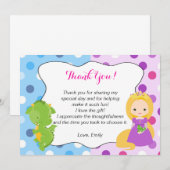 Remerciements Anniversaire de fille de princesse carte de (Devant / Derrière)