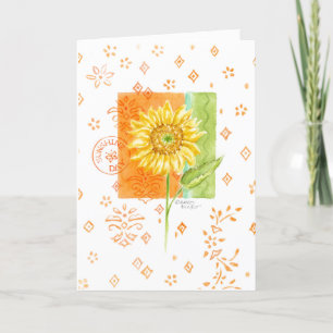 Remerciements Anniversaire Sunshine Day Sunflower Carte de voeux