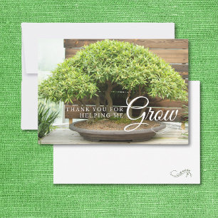 Remerciements Appréciation de l'enseignant Bonsai Tree Carte de