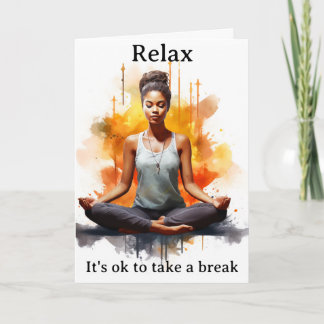 Remerciements Aquarelle dans le yoga pose Carte de voeux Relax
