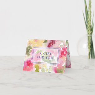 Remerciements Aquarelle de feuillage Titulaire de carte cadeau