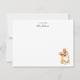 Remerciements Aquarelle mignonne Corgi Chien Carte de remercieme