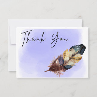Remerciements Aquarelle Moderne | Carte de remerciement bleue, p