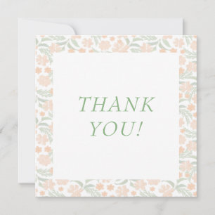 Remerciements Aquarelle Orange Floral Mariage Carte de remerciem