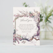 Remerciements Aquarelle Sakura Cherry Flower Carte de remercieme (Debout devant)