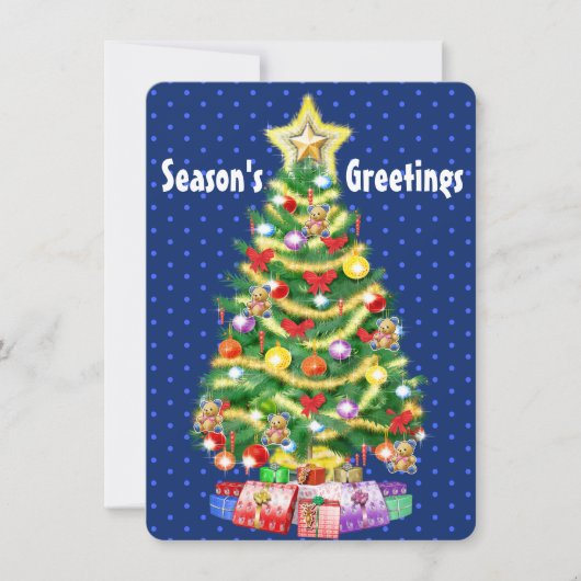 Remerciements Arbre et décorations faits sur commande de carte (Devant)