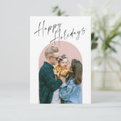 Remerciements Arc minimal moderne Joyeux Carte photo de vacances (Debout devant)