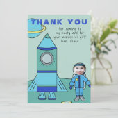 Remerciements Astronaut Boy Moon Insérer votre Carte de remercie (Debout devant)