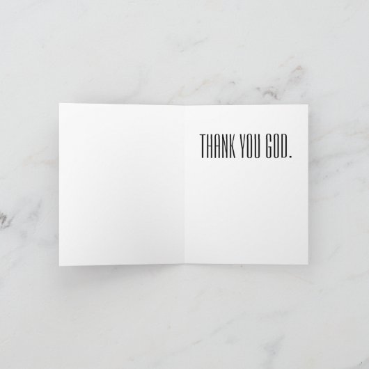 Remerciements Aucune solution chimique - Carte de note (Intérieur)