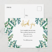 Remerciements avec carte postale de feuillage (Devant / Derrière)