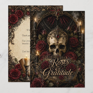 Remerciements Avec des roses et de la gratitude Carte de remerci