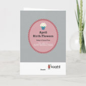 Remerciements Avril Fleurs de naissance Carte de voeux (Dos)