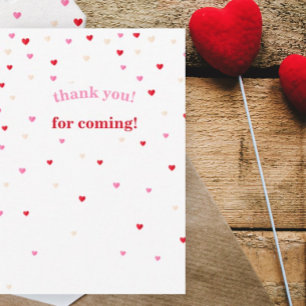 Remerciements Baby shower à thème Heart Valentine Carte de remer