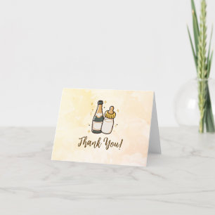 Remerciements Baby shower Bouteilles Poppin Carte de remerciemen