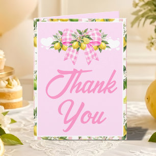 Remerciements Baby Shower Carte de Remerciement Ruban Gingham Ci