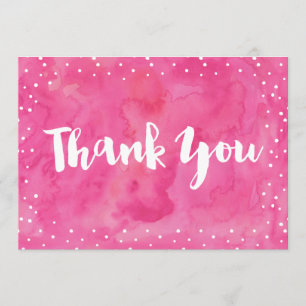 Remerciements Baby shower d'aquarelle rose CARTE DE REMERCIEME