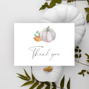 Remerciements Baby shower d'automne citrouille blanc - Carte de 