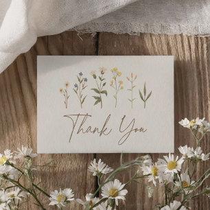 Remerciements Baby shower Fleur sauvage Boho Carte de remercieme