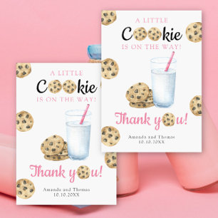 Remerciements Baby shower Lait et Cookies - Carte de remerciemen