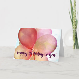 Remerciements BALLONS D'ANNIVERSAIRE Carte de voeux