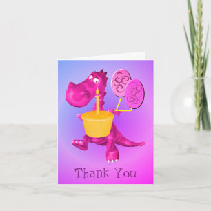 Remerciements Ballons de dragon violet mignon Carte de remerciem