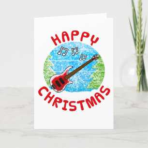 Remerciements Basse Guitare Carte de Noël Baid Musicien