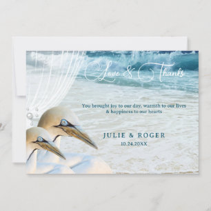 Remerciements Beach Birds Gannet Photo Mariage Carte de remercie