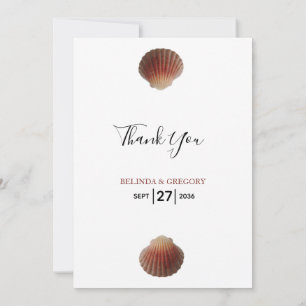 Remerciements Beach Seashell Clams Mariage Carte de remerciement
