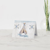 Remerciements | Bébé Bleu Douche Boho Chic Teepee (Devant)