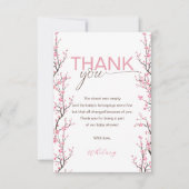 Remerciements Bébé en Fleur Fleur Cerisier Fleur Carte de remerc (Devant)