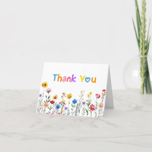 Remerciements Bébé Fleur sauvage coloré dans le Carte de remerci