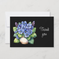 Belle carte de remerciement avec fleurs de violett