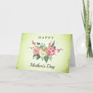 Remerciements Belle carte de voeux Fleurs de la Fête des Mères