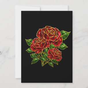 Remerciements Belle carte de vœux vierge Rose Rouge Rubis