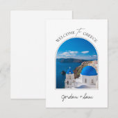 Remerciements Bienvenue en Grèce Carte de note Santorini (Devant / Derrière)