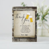 Remerciements bière, applaudissements rustique carte de remercie (Debout devant)