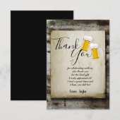 Remerciements bière, applaudissements rustique carte de remercie (Devant / Derrière)