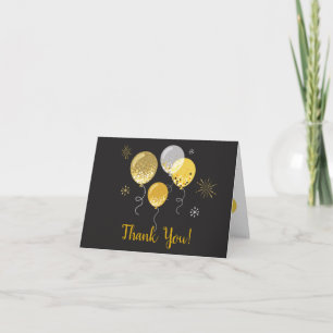 Remerciements Black and Gold 50th Anniversary Carte de remerciem