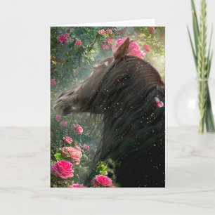 Remerciements Black Beauty Friesian Horse - Carte de voeux