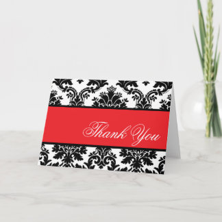 Remerciements Black Damask - Carte de voeux Customisée