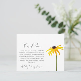 Remerciements Black Eyed Susan | Carte de remerciement pour deui
