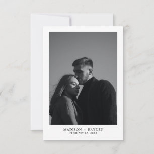 Remerciements Black White Wedding Carte de remerciement avec pho