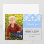 Remerciements Bleu fait sur commande de carte photo de note de (Devant / Derrière)