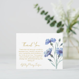 Remerciements Bleuet | Carte de remerciement pour deuil 