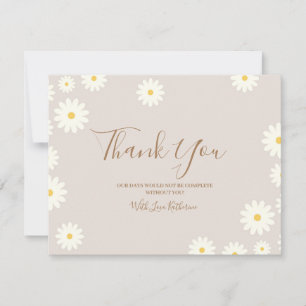 Remerciements Bohemian Daisy Floral Baby shower Carte de remerci