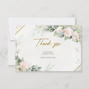 Remerciements Boho Blush Floral Eucalyptus Carte de remerciement