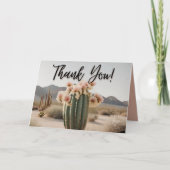 Remerciements Boho | Cactus à fleurs | Esthétique | Carte de rem (Devant)