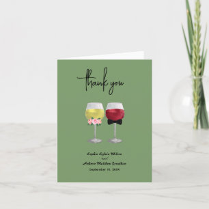 Remerciements Boho Couple Vin Mariage plié Carte de remerciement